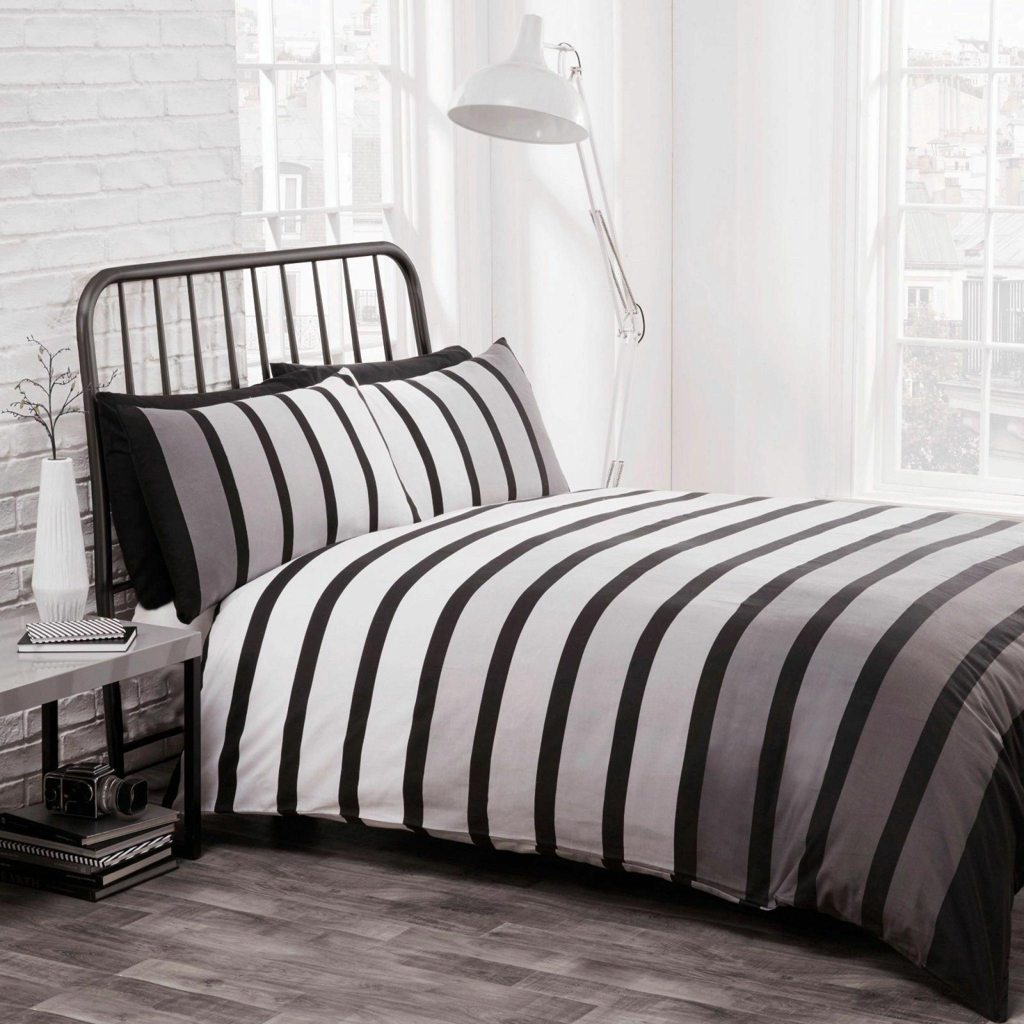 Finest Homeware by Rapport. Soho Blue Striped Single Duvet Set